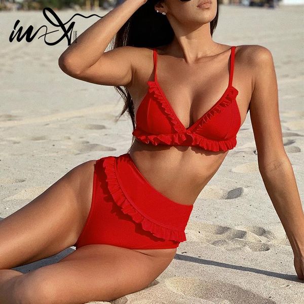 in-x high waist bikinis 2021 mujer ruffle swimsuit women red 2 pieces suit triangle swimwear female bathing biquini women's, White;black
in-x high waist bikinis 2021 mujer ruffle swimsuit women red 2 pieces suit triangle swimwear female bathing biquini women's, White;black