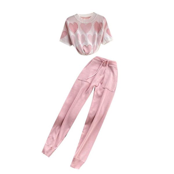 women's two piece pants 2021 spring summer women knitted sets beading sweet love pattern sweater and long set, White
women's two piece pants 2021 spring summer women knitted sets beading sweet love pattern sweater and long set, White