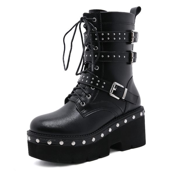 brand design gothic shoes women platform boots high heel punk style motorcycle boots fashion rivets woman martin boots 2a, Black
brand design gothic shoes women platform boots high heel punk style motorcycle boots fashion rivets woman martin boots 2a, Black