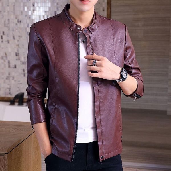 men's fur & faux 2021 autumn casual leather youth stand collar slim stylish pu jacket, Black
men's fur & faux 2021 autumn casual leather youth stand collar slim stylish pu jacket, Black