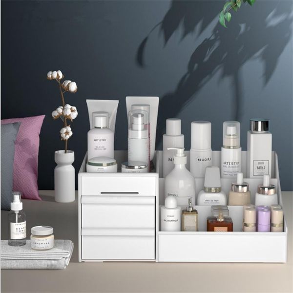 bathroom storage & organization cosmetic case deskcosmetics box drawer plastic jewelry stationery organizer finishing rack makeup-organi
