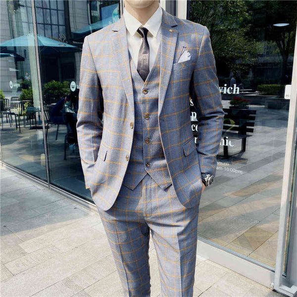 luxury suits blaze men's checkered korean slim fit profsional busins casual three piece suit bridegroom, Black
luxury suits blaze men's checkered korean slim fit profsional busins casual three piece suit bridegroom, Black