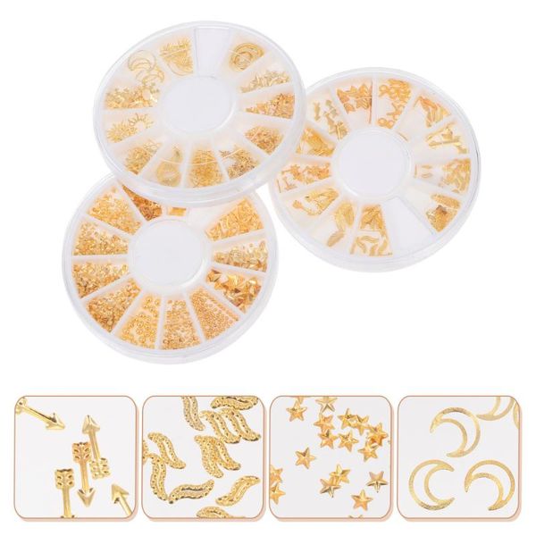 nail art decorations 3 boxes 3d charms accessories rivet gems jewels, Silver;gold
nail art decorations 3 boxes 3d charms accessories rivet gems jewels, Silver;gold