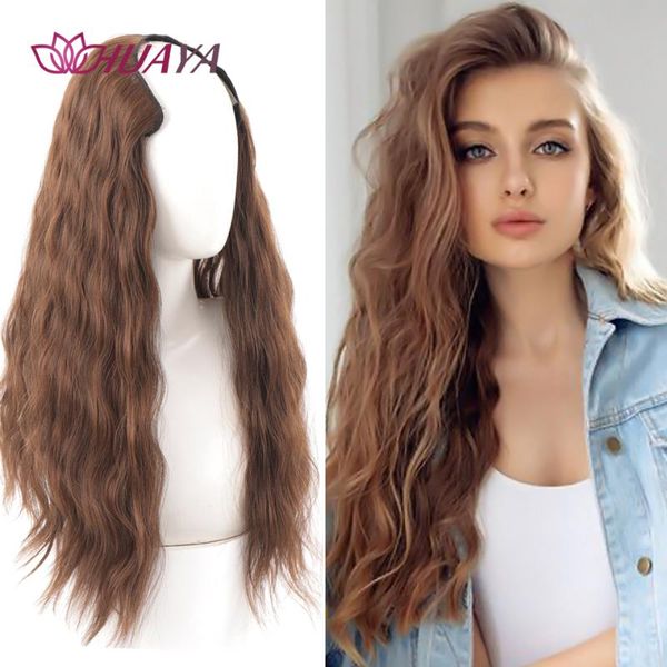 synthetic wigs huaya fake hairpieces 60cm 5 clip in hair long water wave half head wig for women, Black
synthetic wigs huaya fake hairpieces 60cm 5 clip in hair long water wave half head wig for women, Black