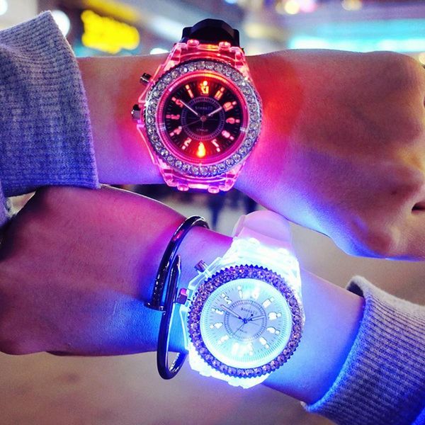 wristwatches 2021 fashion led light flash luminous watch students lovers woman men's watches colors wristwatch relogio masculino, Slivery;brown
wristwatches 2021 fashion led light flash luminous watch students lovers woman men's watches colors wristwatch relogio masculino, Slivery;brown