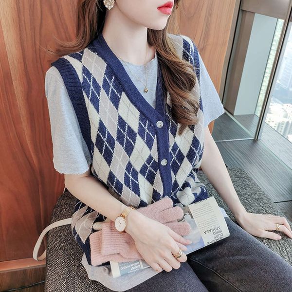 women's jackets coats 2021 spring fashion sleeveless contrast knitted cardigan vest sweater diamond coat women 0k44, Black;brown
women's jackets coats 2021 spring fashion sleeveless contrast knitted cardigan vest sweater diamond coat women 0k44, Black;brown