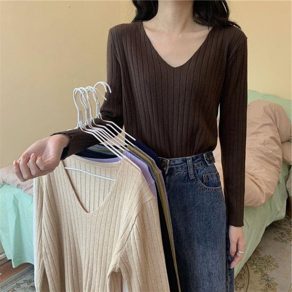 women's sweaters korean lazy style loose solid pullovers v-neck simple knitted fall 2021 women sweater basic all-match long sleeve jum, White;black
women's sweaters korean lazy style loose solid pullovers v-neck simple knitted fall 2021 women sweater basic all-match long sleeve jum, White;black