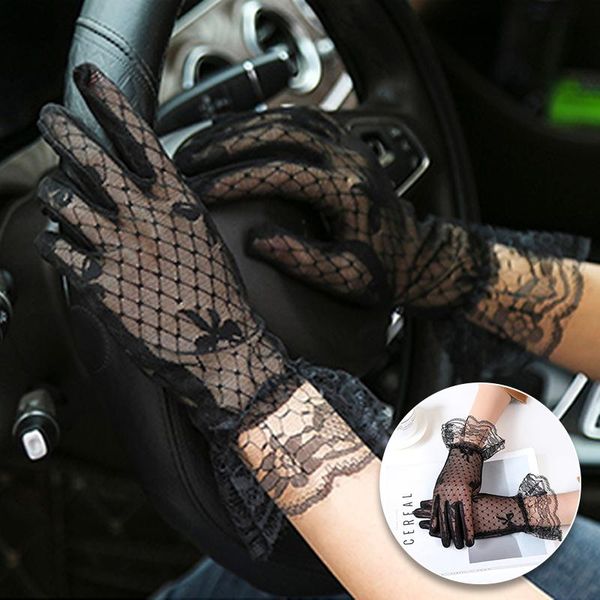 five fingers gloves thin lace bow woman full finger short gothic punk black mesh sheer tulle driving sunscreen glove, Blue;gray
five fingers gloves thin lace bow woman full finger short gothic punk black mesh sheer tulle driving sunscreen glove, Blue;gray