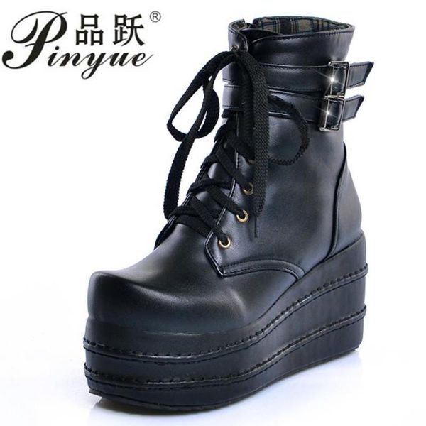 boots women motorcycle gothic boot rivet wedges shoes platform high heels woman lace up botas buckle, Black
boots women motorcycle gothic boot rivet wedges shoes platform high heels woman lace up botas buckle, Black