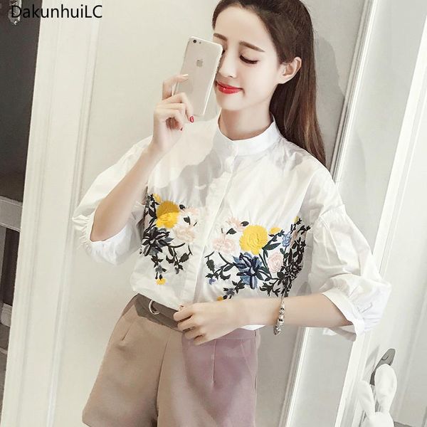 summer casual embroidery female blouse flower pattern stand collar lantern sleeve cotton women shirts women's blouses &, White
summer casual embroidery female blouse flower pattern stand collar lantern sleeve cotton women shirts women's blouses &, White