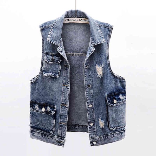 jackets spring summer women sleeveless denim vests frayed holes vintage loose plus size jean waistcoat jc232, Black;brown
jackets spring summer women sleeveless denim vests frayed holes vintage loose plus size jean waistcoat jc232, Black;brown