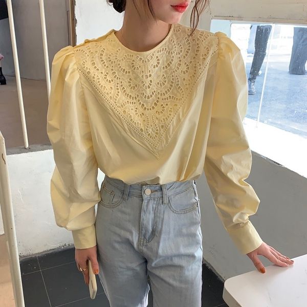 comelsolid retro fashion women shirt lace puff sleeves vintage loose all match casual blouses 210515, White
comelsolid retro fashion women shirt lace puff sleeves vintage loose all match casual blouses 210515, White