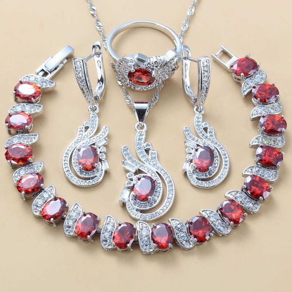 bridal silver color wedding costume jewelry sets natural red garnet cz earrings necklace bracelet and ring sets h1022
bridal silver color wedding costume jewelry sets natural red garnet cz earrings necklace bracelet and ring sets h1022