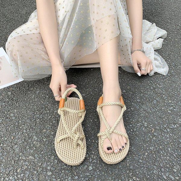 sandals women summer fashion women's 2021 rope flat clip toe all-match comfortable, Black
sandals women summer fashion women's 2021 rope flat clip toe all-match comfortable, Black