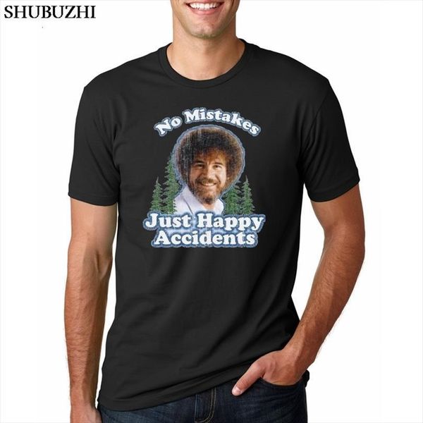bob ross no mistakes men just happy accidents elegant mountains casual harajuku tees camisetas, White;black
bob ross no mistakes men just happy accidents elegant mountains casual harajuku tees camisetas, White;black