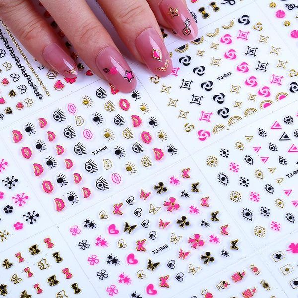 30pcs big nail sticker woman art brand 3d set mixed floral geometric accessories n00201, Black
30pcs big nail sticker woman art brand 3d set mixed floral geometric accessories n00201, Black