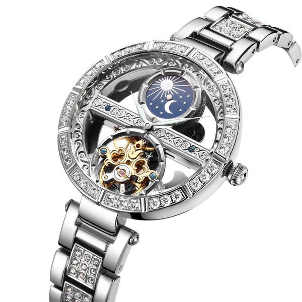 wristwatches luxury brand women automatic mechanical watches stainless steel fashion hollow self-winding wristwatch ladies clock, Slivery;brown
wristwatches luxury brand women automatic mechanical watches stainless steel fashion hollow self-winding wristwatch ladies clock, Slivery;brown