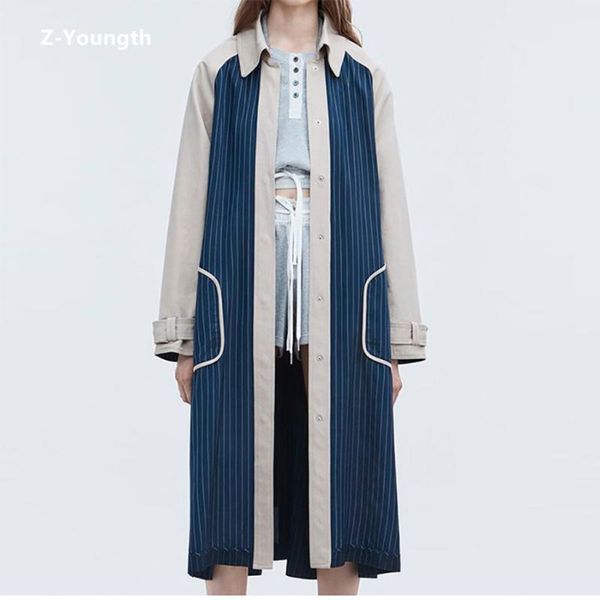 women's trench coats 2021 striped patchwork windbreaker turn-down collar elegant sashes slim women long coat single breasted, Tan;black
women's trench coats 2021 striped patchwork windbreaker turn-down collar elegant sashes slim women long coat single breasted, Tan;black