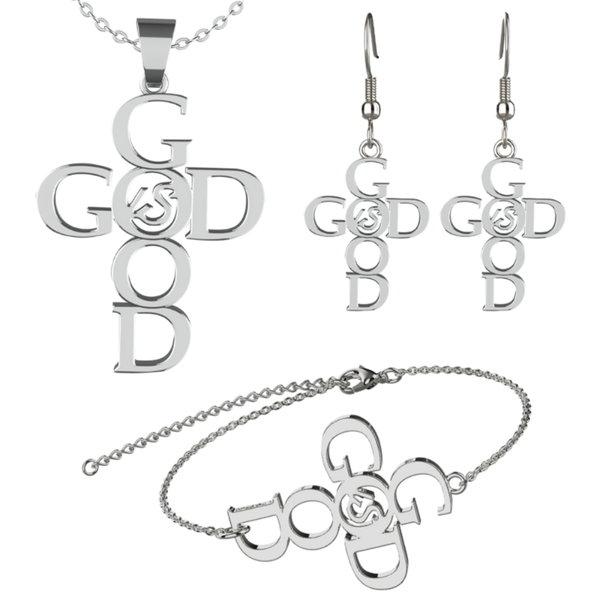 earrings & necklace stainless steel bracelet earring jewelry set good/god pendant cross for women men fashion gift, Silver
earrings & necklace stainless steel bracelet earring jewelry set good/god pendant cross for women men fashion gift, Silver