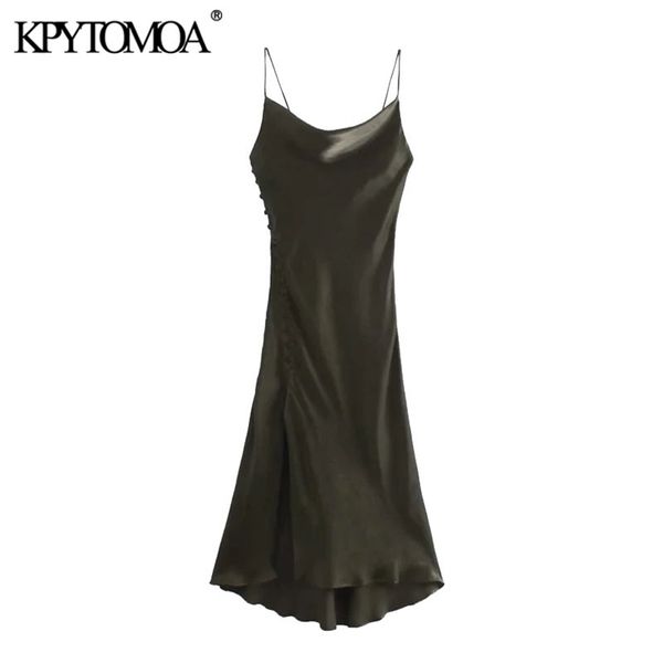 women chic fashion side covered buttons slit hem midi dress vintage backless thin straps female dresses vestidos 210420, Black;gray
women chic fashion side covered buttons slit hem midi dress vintage backless thin straps female dresses vestidos 210420, Black;gray