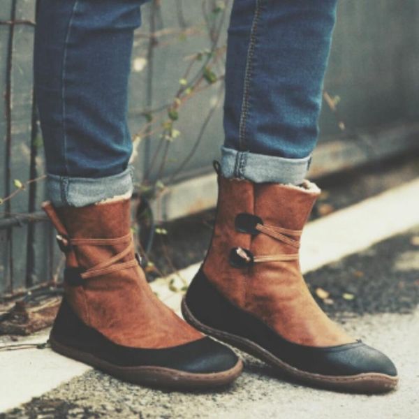 boots vintage design brand women ankle pu leather patchwork mix color flats buckle handmade footwear casual retro shoes ladies, Black
boots vintage design brand women ankle pu leather patchwork mix color flats buckle handmade footwear casual retro shoes ladies, Black
