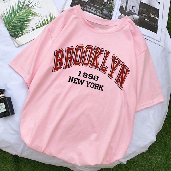 women's t-shirt brooklyn 1898 york printing tee shirts summer vintage clothing leisure t oversize t-shirts, White
women's t-shirt brooklyn 1898 york printing tee shirts summer vintage clothing leisure t oversize t-shirts, White