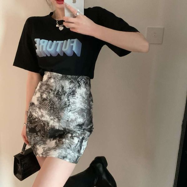 party dresses t-shirt women's 2021 chic printed round neck medium length with short sleeve summer base coat fesl, White;black
party dresses t-shirt women's 2021 chic printed round neck medium length with short sleeve summer base coat fesl, White;black