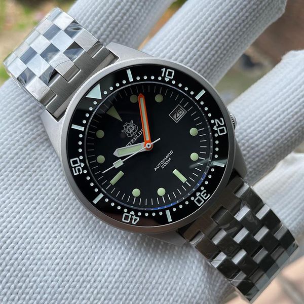 wristwatches steeldive sd1979 stainless steel bracelet super luminous c3 black dial sapphire ceramic bezel 200m waterproof dive watch men, Slivery;brown
wristwatches steeldive sd1979 stainless steel bracelet super luminous c3 black dial sapphire ceramic bezel 200m waterproof dive watch men, Slivery;brown