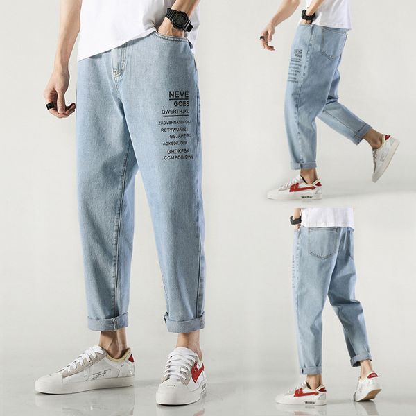 men's jeans spring and autumn jeans men's loose casual trendy korean simple versatile old pants ankle length f0x8, Blue
men's jeans spring and autumn jeans men's loose casual trendy korean simple versatile old pants ankle length f0x8, Blue