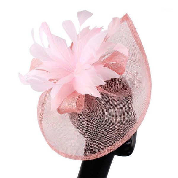 sinamay fascinator hat with feather flower for women kentucky derby wedding party races 2021 arrival 21 colours or pink hair accessories1
sinamay fascinator hat with feather flower for women kentucky derby wedding party races 2021 arrival 21 colours or pink hair accessories1