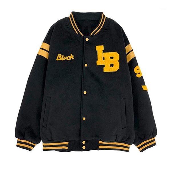 arrival single breasted spliced letter brand clothing bomber jacket men loose baseball uniform female winter coat men's jackets, Black;brown
arrival single breasted spliced letter brand clothing bomber jacket men loose baseball uniform female winter coat men's jackets, Black;brown