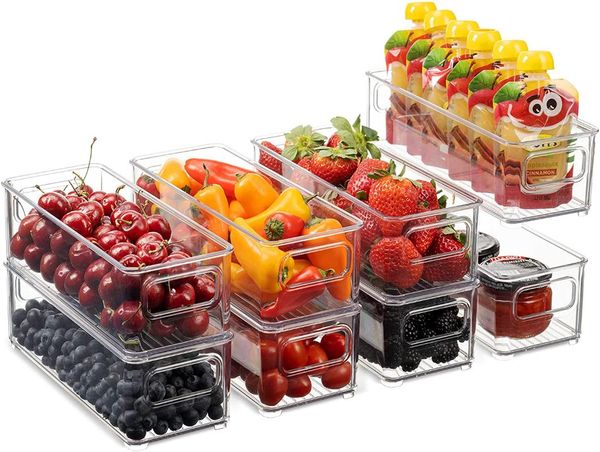 refrigerator organizer bins stackable fridge organizers pantry cutout handle clear plastic storage bin rack drop bottles & jars
refrigerator organizer bins stackable fridge organizers pantry cutout handle clear plastic storage bin rack drop bottles & jars