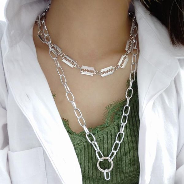 harajuku minimalist anti-rust aluminum blade metal chain necklace two for men women silver chokers, Golden;silver
harajuku minimalist anti-rust aluminum blade metal chain necklace two for men women silver chokers, Golden;silver