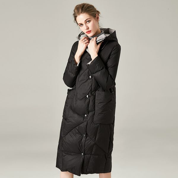 down jacket women's light style 2021 autumn and winter wear hooded medium length 90 white duck coat, Black
down jacket women's light style 2021 autumn and winter wear hooded medium length 90 white duck coat, Black
