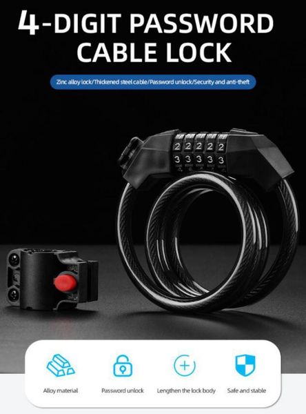 bike locks theft spiral lock 4 digital combination number cycling fixed portable anti-theft mountain bicycle accessories
bike locks theft spiral lock 4 digital combination number cycling fixed portable anti-theft mountain bicycle accessories