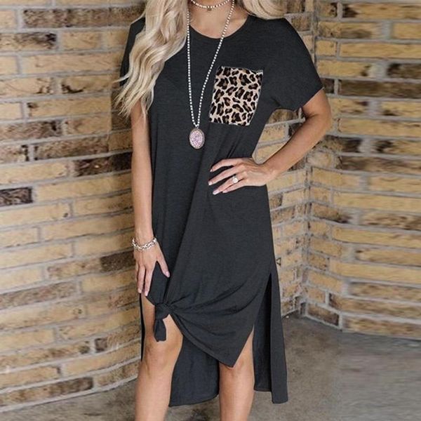 casual dresses ladies leopard print pocket splicing split dress short sleeve, Black;gray
casual dresses ladies leopard print pocket splicing split dress short sleeve, Black;gray