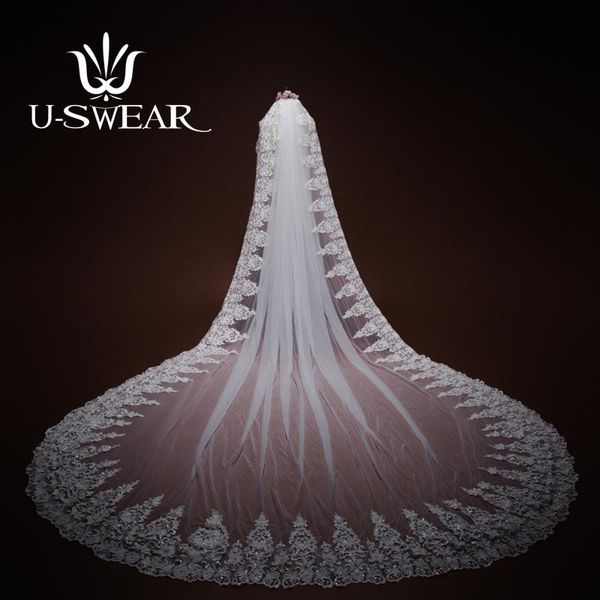 bridal veils u-swear 2021 arrival high-grade wedding women mantilla one layer lace edge white soft veil for dress, Black 
bridal veils u-swear 2021 arrival high-grade wedding women mantilla one layer lace edge white soft veil for dress, Black