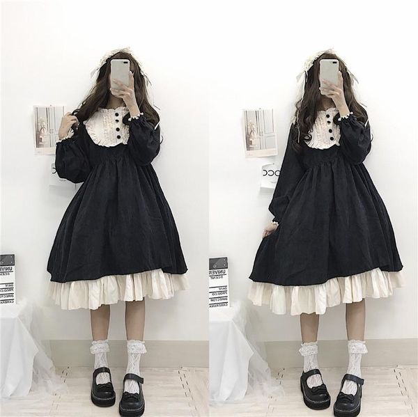 casual dresses spring and autumn small sweet girl birthday series cute ruffled stitching mid-length long-sleeved dress, Black;gray
casual dresses spring and autumn small sweet girl birthday series cute ruffled stitching mid-length long-sleeved dress, Black;gray