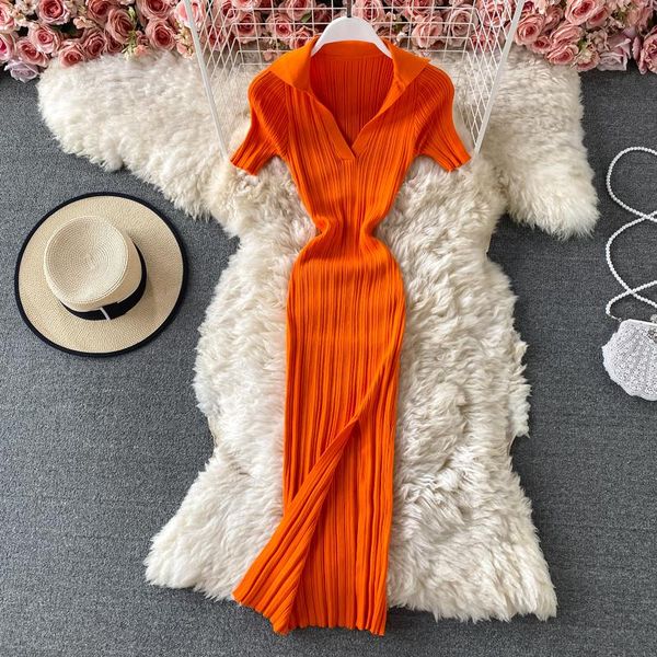 casual dresses arrival v-neck split knitted for women 2021 summer retro temperament slim tight-fitting thin sweater dress, Black;gray
casual dresses arrival v-neck split knitted for women 2021 summer retro temperament slim tight-fitting thin sweater dress, Black;gray