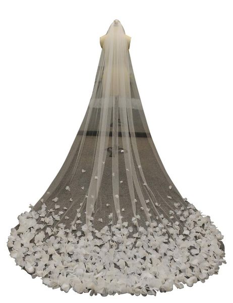 bridal veils bride white applique tulle three-dimensional 3d flowers floral lace cathedral luxurious veil for with comb, Black
bridal veils bride white applique tulle three-dimensional 3d flowers floral lace cathedral luxurious veil for with comb, Black