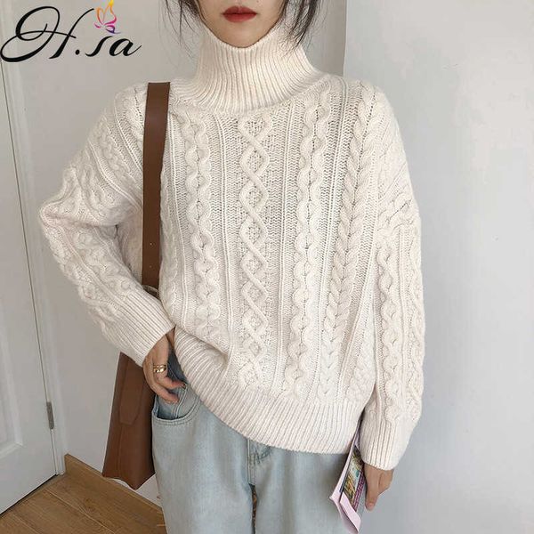 hsa fashion sweater turtleneck sweater women's autumn and winter loose wear retro korean pink pullover sweater 210716, White;black
hsa fashion sweater turtleneck sweater women's autumn and winter loose wear retro korean pink pullover sweater 210716, White;black