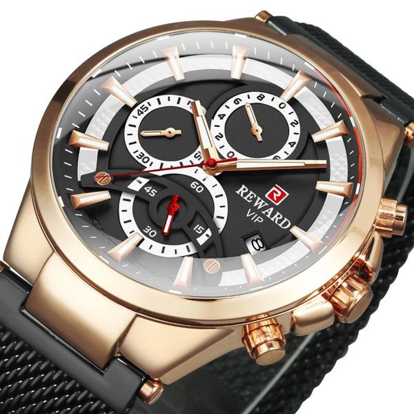 wristwatches reward men sport watch multifunction quartz mens watches clock mesh steel strap calendar reloj hombre, Slivery;brown
wristwatches reward men sport watch multifunction quartz mens watches clock mesh steel strap calendar reloj hombre, Slivery;brown