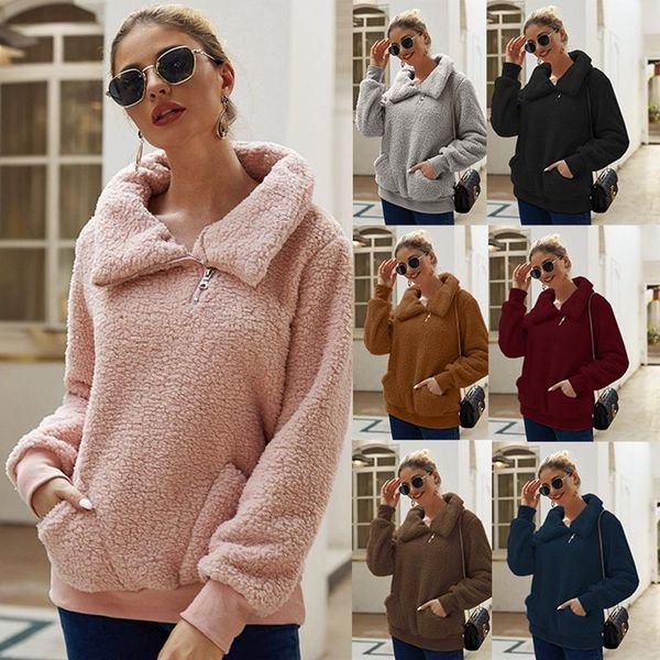 women's hoodies & sweatshirts 2021 warm female fleece solid furry zipper teddy hoody femme coat women turn-down collar plush clothes, Black
women's hoodies & sweatshirts 2021 warm female fleece solid furry zipper teddy hoody femme coat women turn-down collar plush clothes, Black
