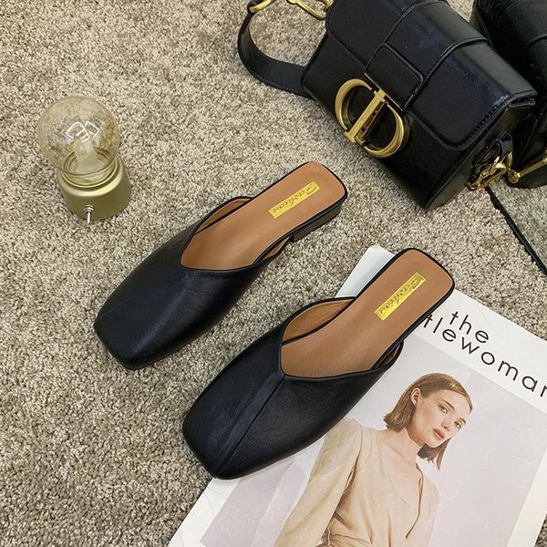 women's shoes 2021 mules slipper soft leather square head slip on outdoor sandal causal flat heel slides slippers, Black
women's shoes 2021 mules slipper soft leather square head slip on outdoor sandal causal flat heel slides slippers, Black
