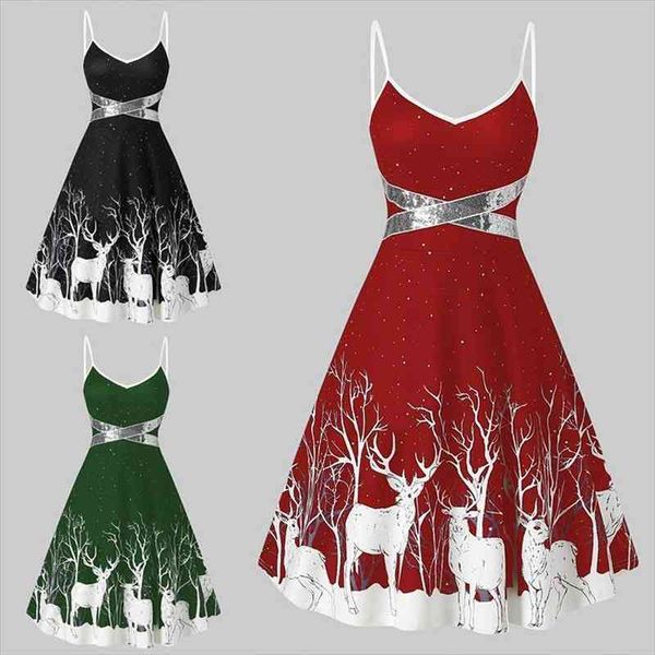christmas dress women white deer printed strap a-string dress winter elegant party christmas costume dresses vestidos robe, Black;gray
christmas dress women white deer printed strap a-string dress winter elegant party christmas costume dresses vestidos robe, Black;gray