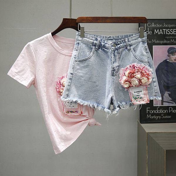 women's t-shirt spring summer women clothes 2 pieces sets female short sleeve white t shirt and denim shorts clothing suit ou
women's t-shirt spring summer women clothes 2 pieces sets female short sleeve white t shirt and denim shorts clothing suit ou