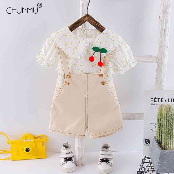 kids girls clothing sets summer fashion baby clothes lace cherry t-shirt + overalls dress 2pcs children suits 210508, White
kids girls clothing sets summer fashion baby clothes lace cherry t-shirt + overalls dress 2pcs children suits 210508, White