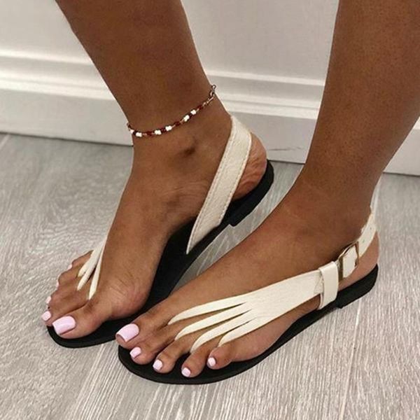 sandals women's flat summer travel beach shoes clip toe female slippers drop mujer chaussure femme, Black