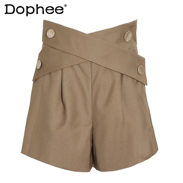 women's shorts temperament patchwork asymmetric casual women high waist a- line suit wide leg 2021 spring summer fashion clothing, White;black
women's shorts temperament patchwork asymmetric casual women high waist a- line suit wide leg 2021 spring summer fashion clothing, White;black