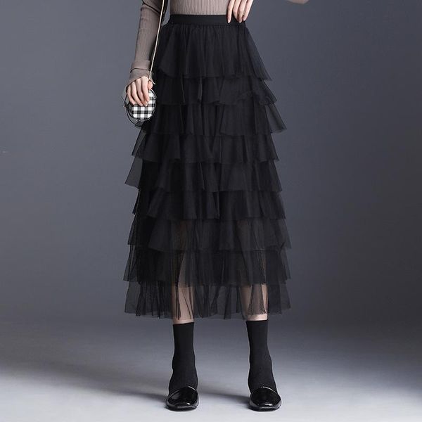 skirts fashion black mesh skirt women autumn winter high waist long tiered ladies loose casual elegant plus size cake
skirts fashion black mesh skirt women autumn winter high waist long tiered ladies loose casual elegant plus size cake